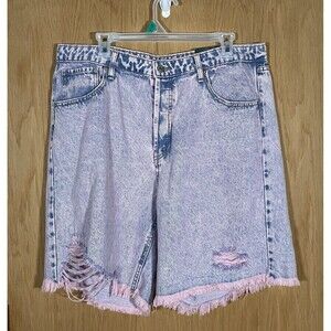 Wild Fable High Rise Bermuda Shorts Pink Denim Distressed Plus Size 16/33 NWT